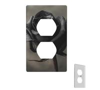 Wall Plate Black Rose Light Switch Cover Decorative Wall Plate Cover 1-Gang Switch Cover Edge Outlet Covers Toggle Switch Plate for Kitchen Bedroom