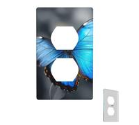 Wall Plate Blue Butterfly Light Switch Cover Decorative Wall Plate Cover 1-Gang Switch Cover Edge Outlet Covers Toggle Switch Plate for Kitchen Bedroom
