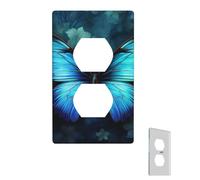 Wall Plate Blue Butterfly Pattern Decorative Wall Plates Outlet Cover 1 Gang Switch Plate Toggle Light Switch Plates Plug Cover for Bedroom Light Switch Cover for Kitchen Living Room