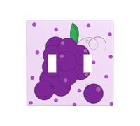 Wall Plate Cartoon Grapes Prints Toggle Light Switch Covers Decorator 2 Gang Outlet Plate Heat Resistant 4.5X4.5 in