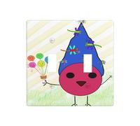 Wall Plate Chick in a hat Prints Toggle Light Switch Covers Decorator 2 Gang Outlet Plate Heat Resistant 4.5X4.5 in