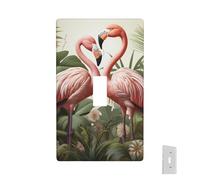 Wall Plate Decorative Outlet Covers Flamingo Palm Trees Leaf Light Switch Cover 1 Gang Switch Plates Electrical Faceplates Standard Size Plug Cover WallPlate for Kitchen Bedroom