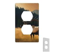 Wall Plate Elk in The Meadow Decorative Wall Plates Outlet Cover 1 Gang Switch Plate Toggle Light Switch Plates Plug Cover for Bedroom Light Switch Cover for Kitchen Living Room