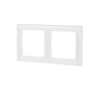 Wall Plate - Glass Plate with 2 Keys, White, German/French Design, Ideal for Modern Electrical installations.