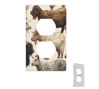 Wall Plate Goat Pattern Light Switch Cover Decorative Wall Plate Cover 1-Gang Switch Cover Edge Outlet Covers Toggle Switch Plate for Kitchen Bedroom