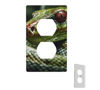 Wall Plate Green Snake Light Switch Cover Decorative Wall Plate Cover 1-Gang Switch Cover Edge Outlet Covers Toggle Switch Plate for Kitchen Bedroom