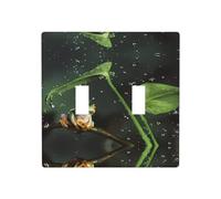 Wall Plate Peace Tree Frog Prints Toggle Light Switch Covers Decorator 2 Gang Outlet Plate Heat Resistant 4.5X4.5 in