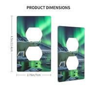 Wall Plate Polar Bears Northern Lights Decorative Wall Plates Outlet Cover 1 Gang Switch Plate Toggle Light Switch Plates Plug Cover for Bedroom Light Switch Cover for Kitchen Living Room