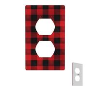 Wall Plate Red Black Buffalo Check Plaid Pattern Decorative Wall Plates Outlet Cover 1 Gang Switch Plate Toggle Light Switch Plates Plug Cover for Bedroom Light Switch Cover for Kitchen Living Room
