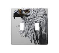 Wall Plate Sketching an Eagle Prints Toggle Light Switch Covers Decorator 2 Gang Outlet Plate Heat Resistant 4.5X4.5 in