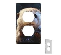 Wall Plate White Otter Light Switch Cover Decorative Wall Plate Cover 1-Gang Switch Cover Edge Outlet Covers Toggle Switch Plate for Kitchen Bedroom