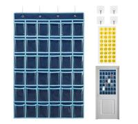 Wall Pockets 36 Clear Compartments | Hanging Organizer for Classroom, Office, Kids Room | PVC Clothes Hanger with Hooks, Numbered Pockets for Phones, Pens, Homework
