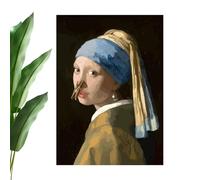 Wall Poster - 11.81 X 15.75 Inches Funny Picture On Canvas Framed | Mona Lisa Pinching Her Nose Posters For Bedroom, Birthday Party, Boys, Girls, Studio, Classroom, Office