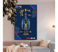 Wall Poster for LEGO Technic 42206 Red Bull Racing RB20 F1 Car Building Blocks Wall Frame Billboard Car or Adult Dolls Gifts for Wall Mounting Enthusiasts