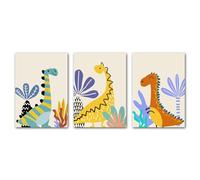 Wall Posters,3 Pictures Set-Abstract Cartoon Dinosaur Nordic Posters and Prints Wall Art Canvas Painting Bedroom Wall Pictures for Baby Kids Room Home Decoration-50 * 60cm/20 * 24inch(Unframed)