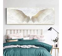 Wall Posters And Print White Angel Wings Vintage Wall Art Canvas Painting Wings Art Wall Picture For Living Room Decor Frameless 40×120cm