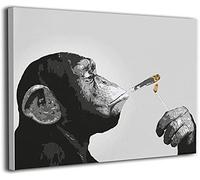 Wall prints Canvas Print Wall Art Monkey Chimp Smoking Spliff Picture Painting for Living Room Bedroom Modern Home Decor Artwork 50x70cm/19.7"x27.6" Frameless16