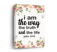 Wall Prints I Am The Way The Truth And The Life Decal Bible Verse John 146 Framed Canvas Print Wall Art Inspirational Quotes Wall Hanging Art Modern Gallery Wall Decor Gift for Friend Housewarming