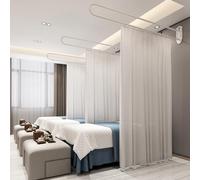 Wall Privacy Partition Curtains Rod U-Shape Room Divider, Wall Mounted Curtains U-Shaped Long Support Rod,Fitting Room Beauty Salon Clinics Modern Area Separator Screen Metal Support Track