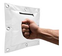 Wall Punching Bag, Wing Chun Wall Punching Pad, Hangable Unfilled Heavy Duty Canvas Wing Chun Training Equipment with Zipper Hook, Martial Arts Boxing Bag for Indoor Outdoor, White (2)