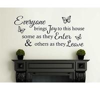 Wall Quote Everyone Brings Joy to This House Vinyl Sticker Wall Home Mural Decal Colour Deep Navy Blue Size Large 96cm Wide x 42cm high
