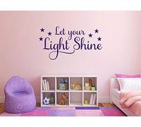 Wall Quote Let Your Light Shine Motivation Sticker Lyrics Decal Decor Transfer Dark Grey | Medium 82cm (w) x 42cm (h)