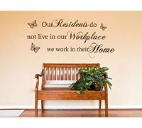 Wall Quote Our Residents... Care Home Work Home Sticker Decal Decor Transfer | Colour=Black | Size=X-Large 112cm (w) x 49cm (h)