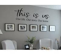 Wall Quote This is us... Sticker, Vinyl Decal, Modern Transfer, Decor, Decoration, Wall Art, Self Adhesive Racing Green | Large 120cm (w) x 42cm (h)