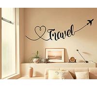 Wall Quote Travel. Home Sticker Modern Transfer PVC Decal Decor Decoration Colour=Black | Size=Small 57cm (w) x 18cm (h)