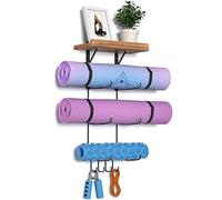 Wall Rack Organiser, Yoga Mat Storage Rack, Yoga Mat Holder, Foam Roller Towel Rack, Home Fitness Accessories Storage