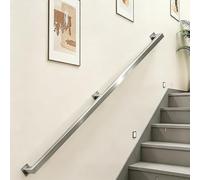 Wall Railings for Stairs, 5ft/6ft/10ft/14ft/15ft Silver Metal Staircase Banister Handrail, Square Tube Hand Rails for Indoor Outdoor Steps(11.5ft/3.5m)