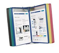 Wall Reference Organizer - Wall-Mounted Flip File Holder, Desktop Flip Display Folder, 20 Display Pockets, Letter-Size, for Office/Home Display and Storage A4 Documents, Assorted Colors (Co
