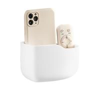 Wall Remote Control Holder | Self-Adhesive Controller Storage Box | Remote Control Organizer with Adjustable Divider - for Wall Phone Headset Keys Bedside Table and