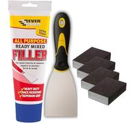 Wall Repair Bundle with All Purpose Filler 330g, 3inch Paint Scraper & 4pc Sanding Block - Wall Filler Ready Mixed for Holes, Ready Mixed Plaster, White Wood Repair Paste, Exterior Masonry Solution