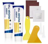 Wall Repair Kit,100% Safe Wall Spackle Repair Paste With 2" Drywall Patch, Sandpaper, Scraper For Quick Repair Of Cracks, Graffiti, And Holes - Quick Drying Wall Hole Filler Kit