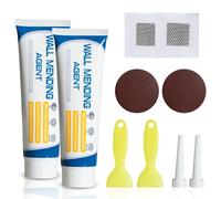 Wall Repair Kit, Wall Mending Agent White With 2 Pcs Drywall Patch, Sandpaper, Scraper, Safe Wall Filler Ready Mixed for Holes, Drywall Repair Kit for Holes, Peeling, Graffiti,Crack