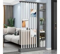 Wall Room Divider Modern Storage Cabinet Display Bookshelf Screen with Shelves Temporary Tall Privacy Panel Partition for Home Office Dorm Floor Ceiling Decorative(Grey,120*24*200cm/47*9.5*79in)