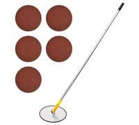 Wall Sander with Pole, Stainless Steel Drywall Pole Sander with 120cm Extension Rod for Wall Cleaning and Polishing, 360 Circular Radial Sanders, Includes 5pcs Sanding Sheets (120 180 240 320 Grit)
