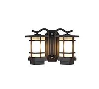 Wall Sconce Amen Antique Colonial Outdoor Wall Lamp Glass Lampshade High Light Transmission Outdoor Post Wall Light Terrace Balcony Garage One-Light Exterior Post Wall Lantern Wate