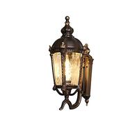 Wall Sconce Brown Lantern With Rustic Outdoor Wall Light Exterior Aluminium E27 For Country House Terrace Porch Glass Waterproof IP55 [Energy Class A++] Waterproof