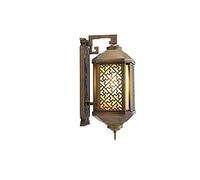 Wall Sconce Classical Vintage Outdoor Brown Glass E27 Wall Light Sconce European Antique Brass Square Waterproof Wall Lamp Villa Aisle Garden Community Street Decorative Wall Lante