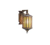 Wall Sconce Classical Vintage Outdoor Brown Glass E27 Wall Light Sconce European Antique Brass Square Waterproof Wall Lamp Villa Aisle Garden Community Street Decorative Wall Lante