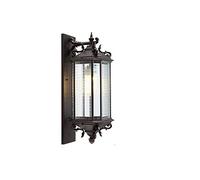 Wall Sconce Exterior IP55 Rainproof Garden Porch Front Door Stair Courtyard Decorative E27 Wall Lights Entrance Mounted Lantern Color: Coffee Color Waterproof