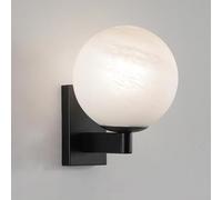Wall Sconce, Globe Glass Wall Sconce Matte Black Modern Wall Light Vintage Industrial Indoor Hardwired Wall Lamp, E27 Indoor Metal Wall Sconces Modern Bathroom Vanity Light Simple