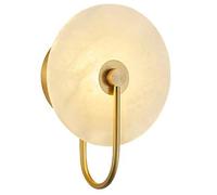 Wall Sconce Gold Bathroom Wall Sconces Modern Rotatable Decorative All Copper Wall Lighting Creative Round Marble Shade Wall Light Bedroom Bedside Reading Lamp Vanity Living Room Corridor Stairwa
