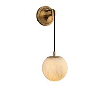 Wall Sconce Light Fixture, G9 Screw Natural Marble, Copper Base, Nordic Industrial Style, Decorative Wall Lamp for Bedroom, Dining Room, Staircase, 9.8in