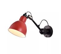 Wall Sconce Light Living Room Adjustable Metal Wall Lamp Vintage Swing Arm Iron Wall Light for Bedroom Bedside Living Room Study Cafe Dining Room(Rosso)