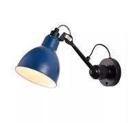 Wall Sconce Light Living Room Adjustable Metal Wall Lamp Vintage Swing Arm Iron Wall Light for Bedroom Bedside Living Room Study Cafe Dining Room(Blue)