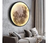 Wall Sconce Lights indoor 60cm Moon Dimmable with Remote Control Round Shape LED Wall Lamp Inside Modern Art Lamp Acrylic Metal Ultra Thin Ceiling Living Room Lamp Big Lamp
