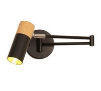 Wall Sconce Lights Indoor Fixture Modern Swing Arm Wall Lamp Double Section Iron Housing With Wood Decor E27 Adjustable Angle Working For Living Room Office Bedroom Reading